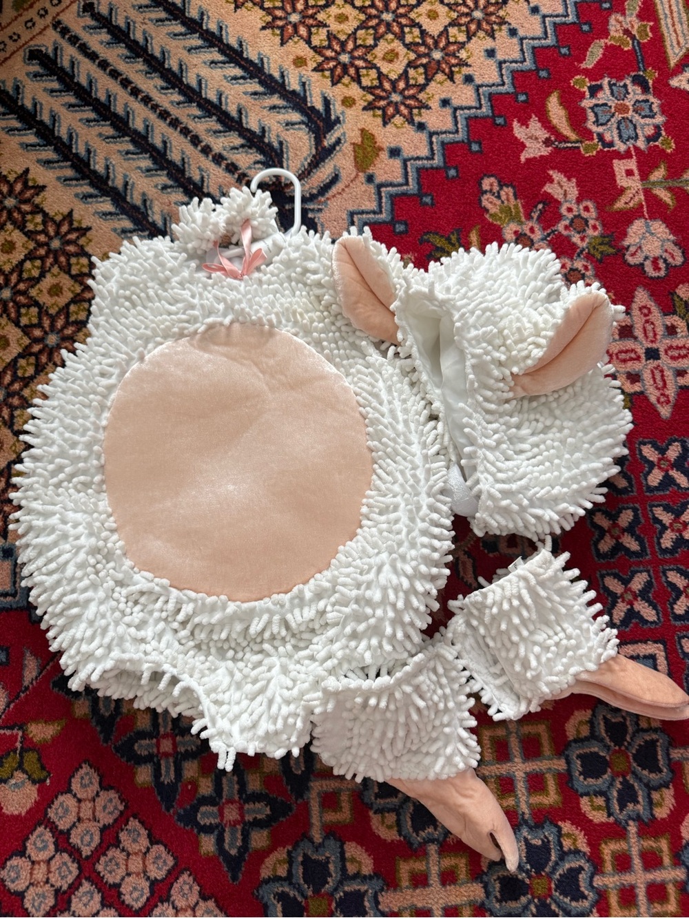 Kids Plush White and Blush Lamb Costume Set